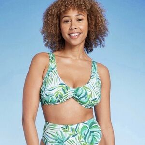 Shade & Shore Green Leaf Print Bikini